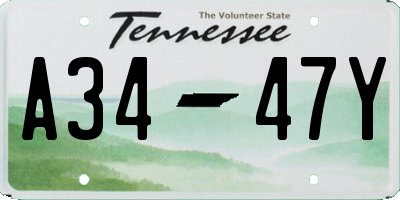 TN license plate A3447Y