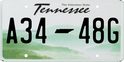 TN license plate A3448G