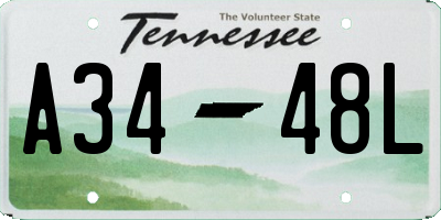 TN license plate A3448L