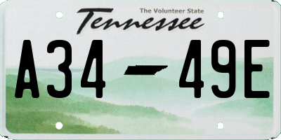 TN license plate A3449E