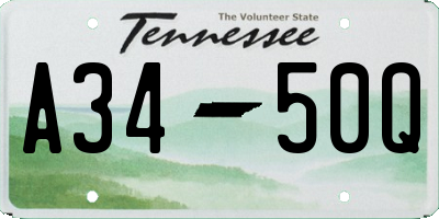 TN license plate A3450Q