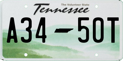 TN license plate A3450T