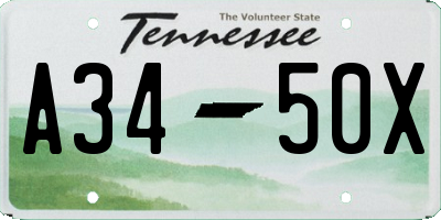 TN license plate A3450X