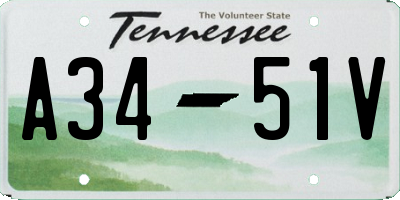 TN license plate A3451V