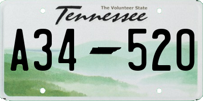 TN license plate A3452O