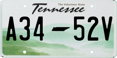 TN license plate A3452V