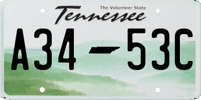 TN license plate A3453C