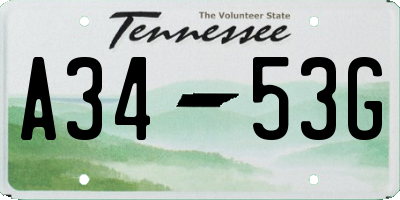 TN license plate A3453G