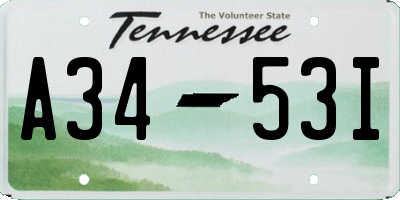 TN license plate A3453I