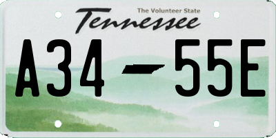 TN license plate A3455E