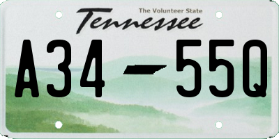 TN license plate A3455Q