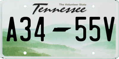 TN license plate A3455V