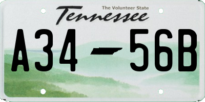 TN license plate A3456B