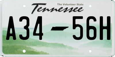 TN license plate A3456H