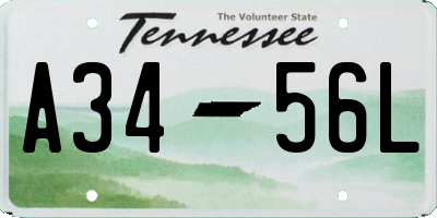 TN license plate A3456L
