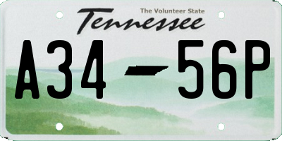 TN license plate A3456P