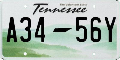 TN license plate A3456Y