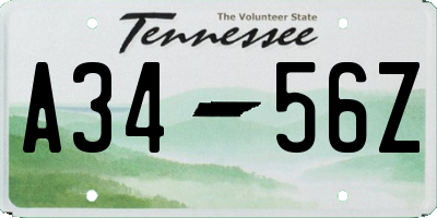 TN license plate A3456Z