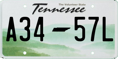 TN license plate A3457L