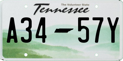 TN license plate A3457Y