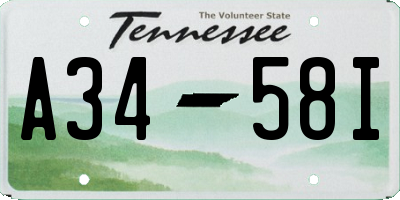 TN license plate A3458I