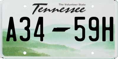 TN license plate A3459H