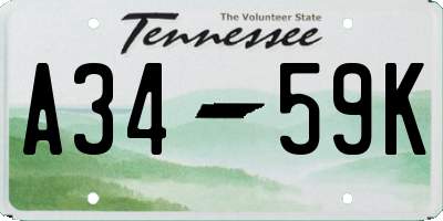 TN license plate A3459K