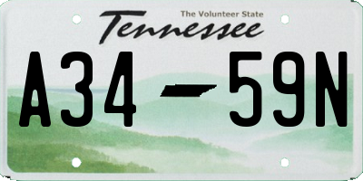 TN license plate A3459N