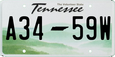 TN license plate A3459W