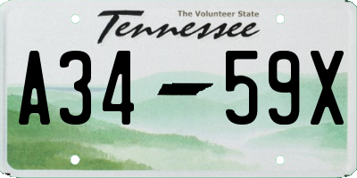 TN license plate A3459X