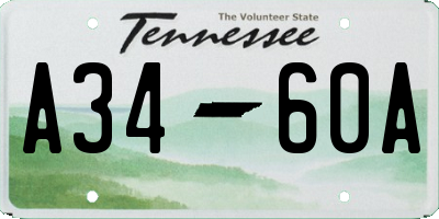 TN license plate A3460A