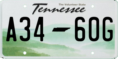 TN license plate A3460G