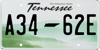 TN license plate A3462E
