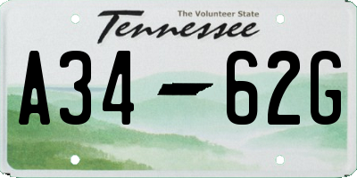 TN license plate A3462G
