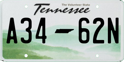 TN license plate A3462N