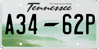 TN license plate A3462P
