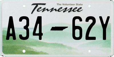TN license plate A3462Y