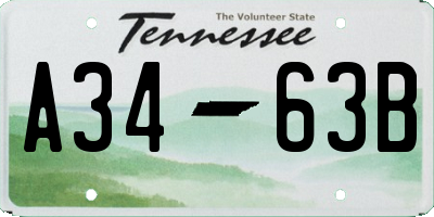 TN license plate A3463B