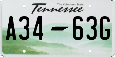 TN license plate A3463G