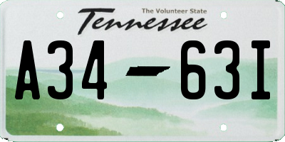 TN license plate A3463I