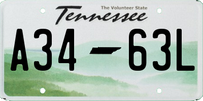 TN license plate A3463L