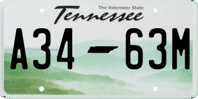 TN license plate A3463M