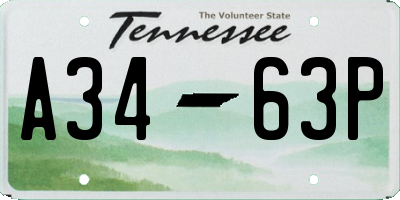 TN license plate A3463P