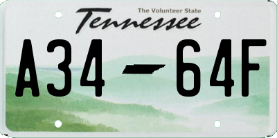 TN license plate A3464F