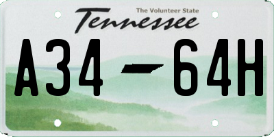 TN license plate A3464H