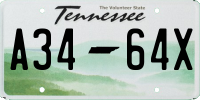 TN license plate A3464X