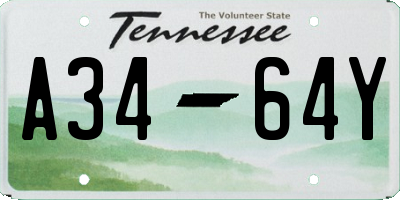 TN license plate A3464Y