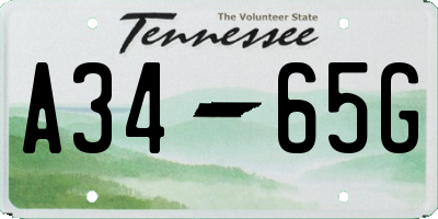TN license plate A3465G