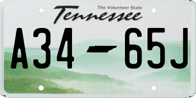 TN license plate A3465J