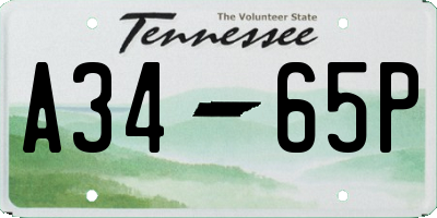 TN license plate A3465P